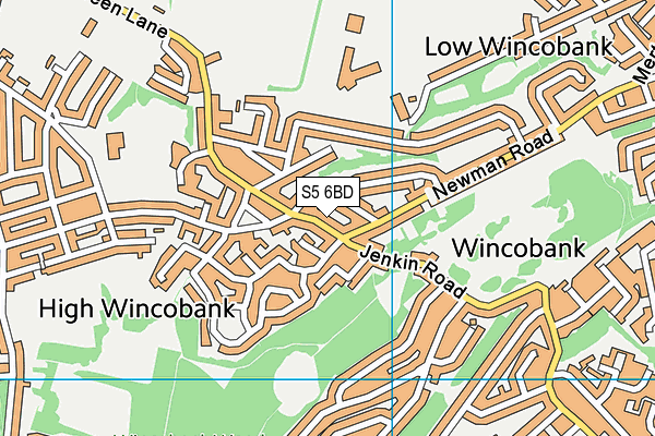 S5 6BD map - OS VectorMap District (Ordnance Survey)