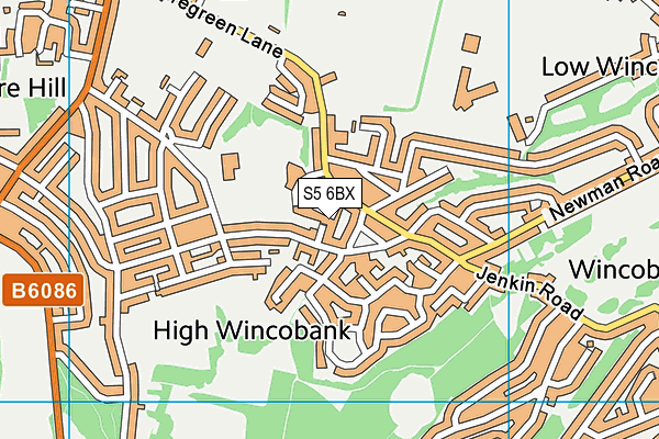 S5 6BX map - OS VectorMap District (Ordnance Survey)