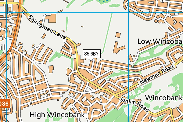 S5 6BY map - OS VectorMap District (Ordnance Survey)