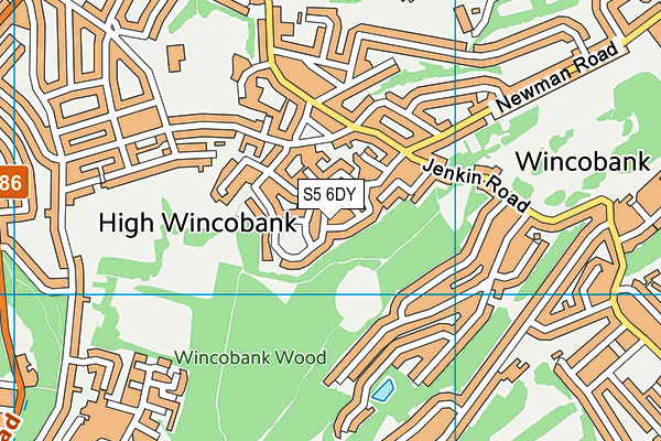 S5 6DY map - OS VectorMap District (Ordnance Survey)
