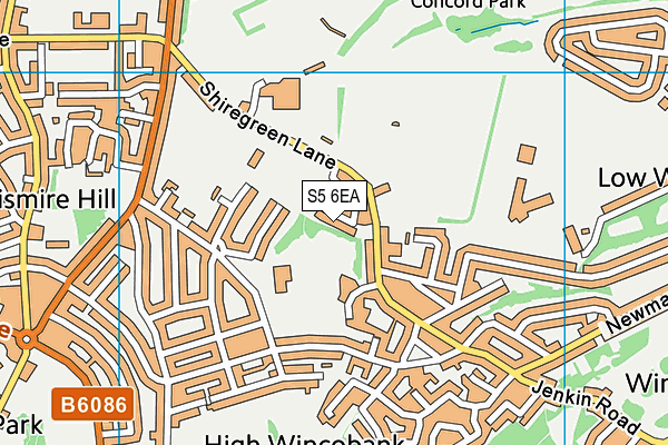 S5 6EA map - OS VectorMap District (Ordnance Survey)