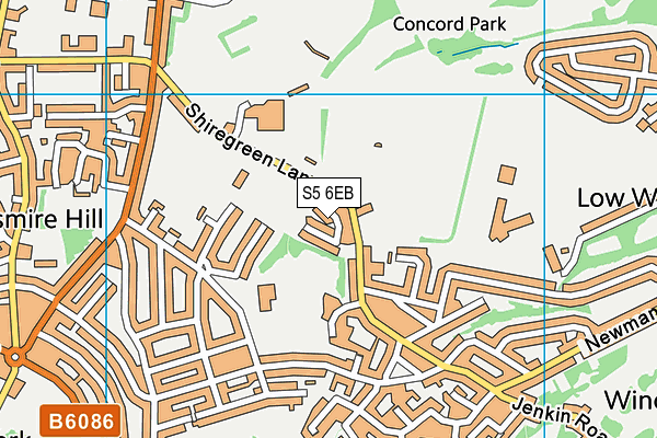 S5 6EB map - OS VectorMap District (Ordnance Survey)