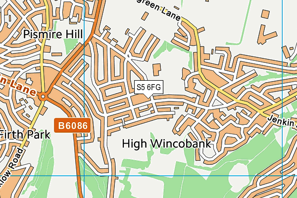 S5 6FG map - OS VectorMap District (Ordnance Survey)