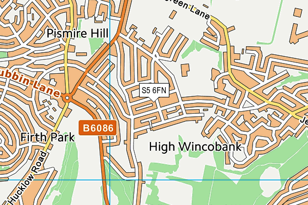 S5 6FN map - OS VectorMap District (Ordnance Survey)