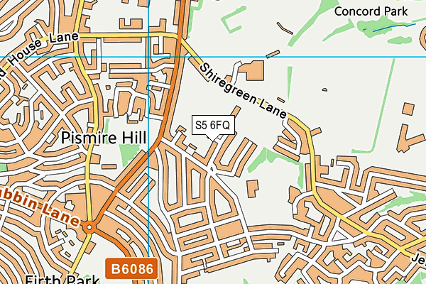 S5 6FQ map - OS VectorMap District (Ordnance Survey)