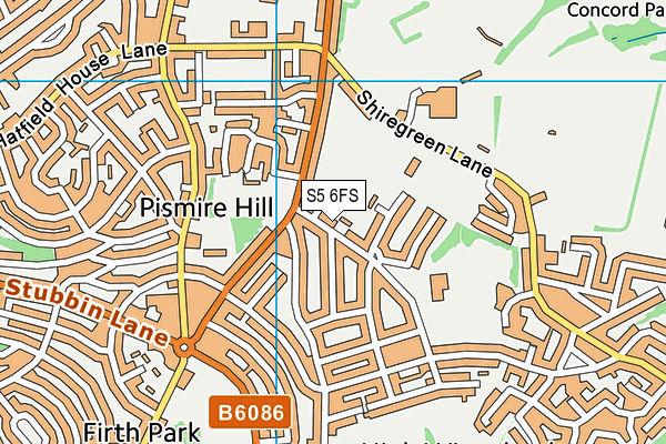 S5 6FS map - OS VectorMap District (Ordnance Survey)