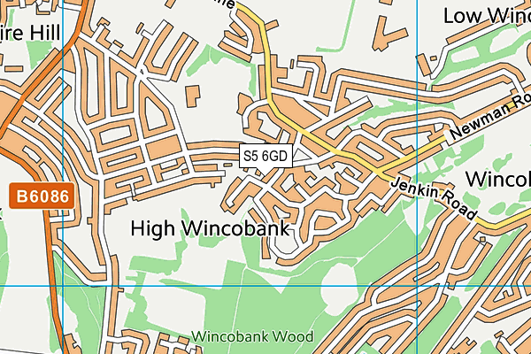 S5 6GD map - OS VectorMap District (Ordnance Survey)