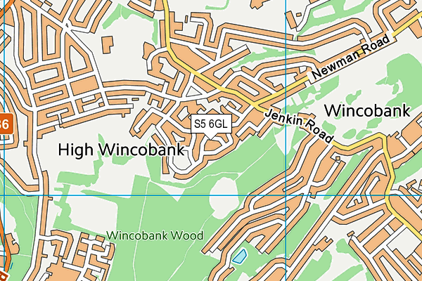 S5 6GL map - OS VectorMap District (Ordnance Survey)