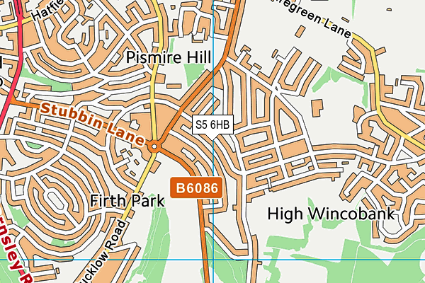 S5 6HB map - OS VectorMap District (Ordnance Survey)