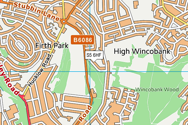 S5 6HF map - OS VectorMap District (Ordnance Survey)