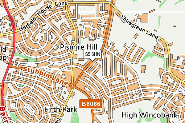 S5 6HN map - OS VectorMap District (Ordnance Survey)