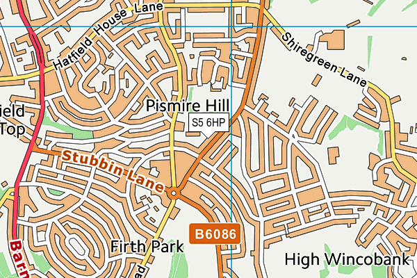 S5 6HP map - OS VectorMap District (Ordnance Survey)