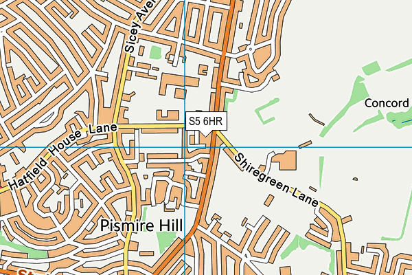S5 6HR map - OS VectorMap District (Ordnance Survey)