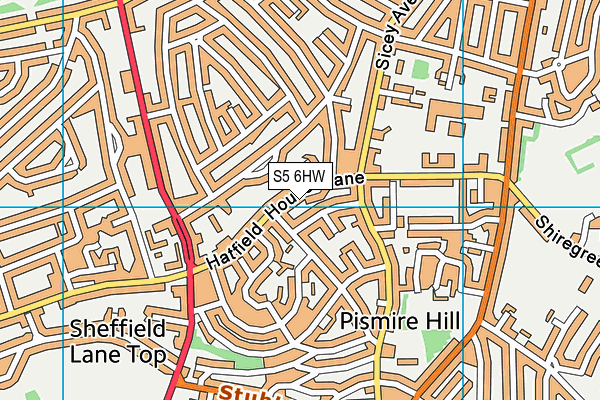 S5 6HW map - OS VectorMap District (Ordnance Survey)