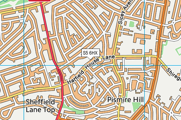 S5 6HX map - OS VectorMap District (Ordnance Survey)