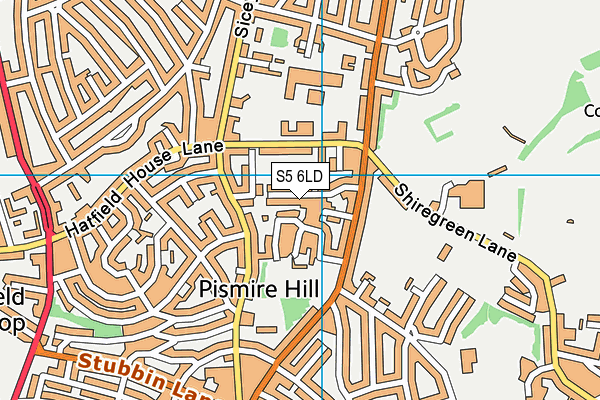 S5 6LD map - OS VectorMap District (Ordnance Survey)