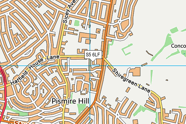 S5 6LF map - OS VectorMap District (Ordnance Survey)