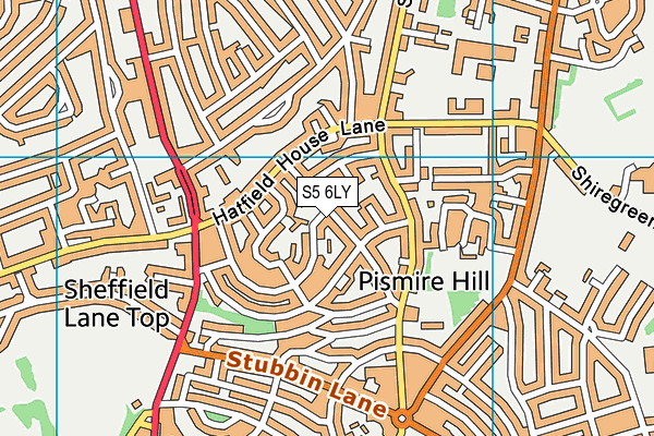 S5 6LY map - OS VectorMap District (Ordnance Survey)