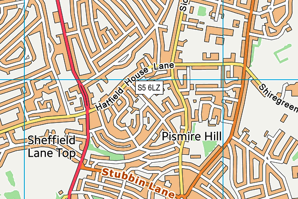 S5 6LZ map - OS VectorMap District (Ordnance Survey)
