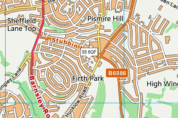 S5 6QF map - OS VectorMap District (Ordnance Survey)