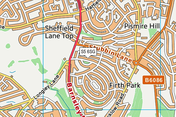 Longley Park Sixth Form College map (S5 6SG) - OS VectorMap District (Ordnance Survey)