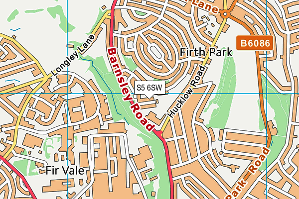S5 6SW map - OS VectorMap District (Ordnance Survey)