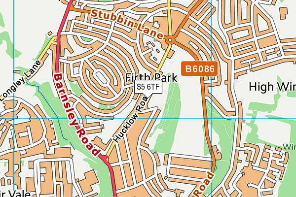 S5 6TF map - OS VectorMap District (Ordnance Survey)