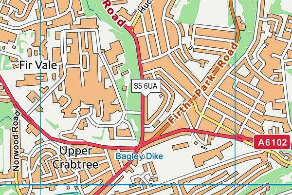 S5 6UA map - OS VectorMap District (Ordnance Survey)