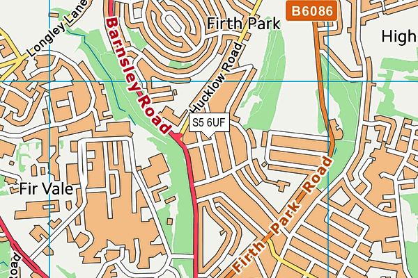 S5 6UF map - OS VectorMap District (Ordnance Survey)