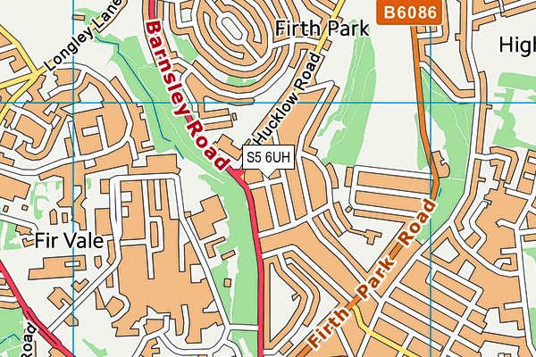 S5 6UH map - OS VectorMap District (Ordnance Survey)