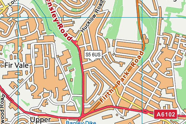 S5 6US map - OS VectorMap District (Ordnance Survey)