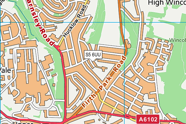 S5 6UU map - OS VectorMap District (Ordnance Survey)