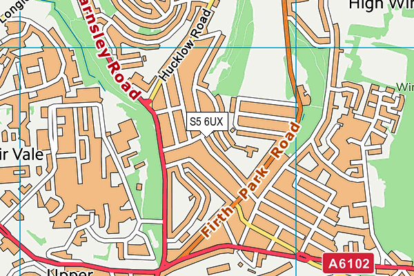 S5 6UX map - OS VectorMap District (Ordnance Survey)