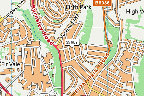 S5 6UY map - OS VectorMap District (Ordnance Survey)