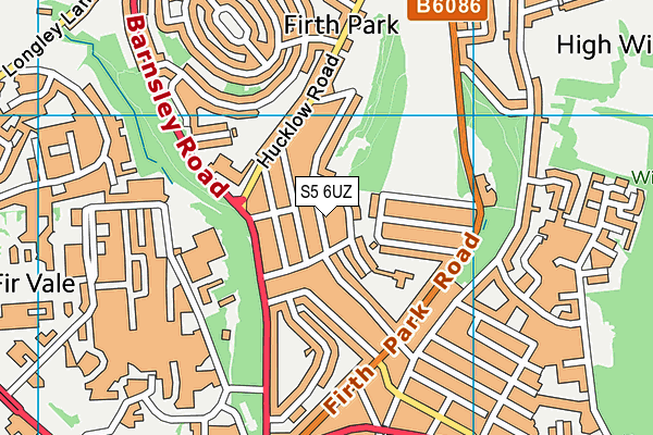 S5 6UZ map - OS VectorMap District (Ordnance Survey)
