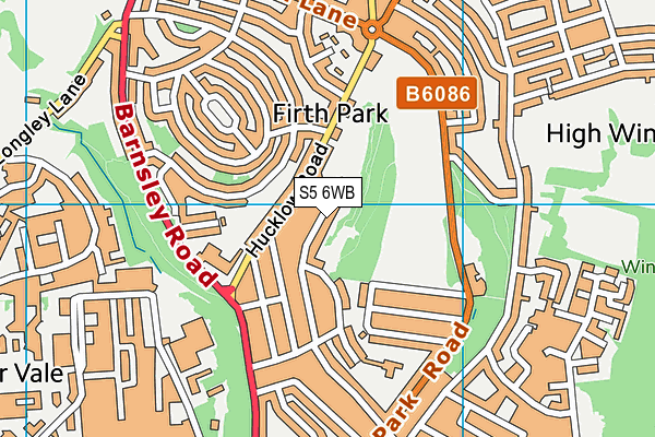 S5 6WB map - OS VectorMap District (Ordnance Survey)