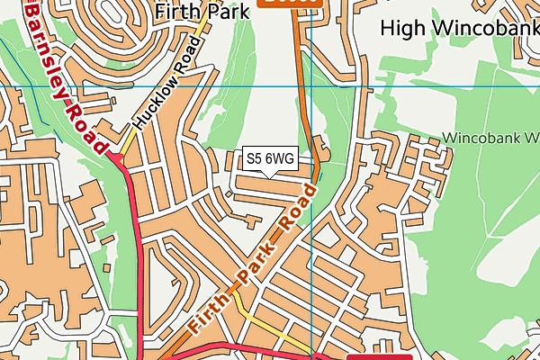 S5 6WG map - OS VectorMap District (Ordnance Survey)