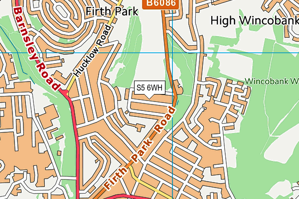 S5 6WH map - OS VectorMap District (Ordnance Survey)