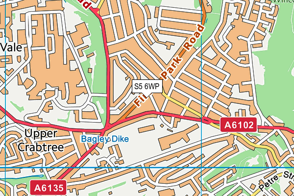 S5 6WP map - OS VectorMap District (Ordnance Survey)
