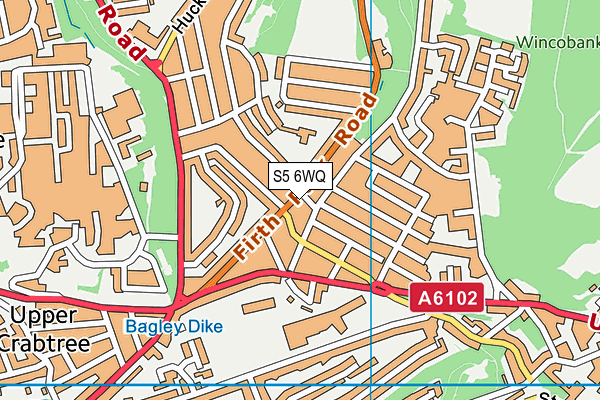 S5 6WQ map - OS VectorMap District (Ordnance Survey)