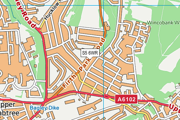 S5 6WR map - OS VectorMap District (Ordnance Survey)