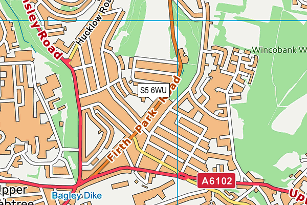 S5 6WU map - OS VectorMap District (Ordnance Survey)