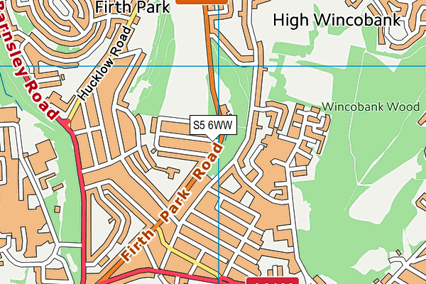 S5 6WW map - OS VectorMap District (Ordnance Survey)