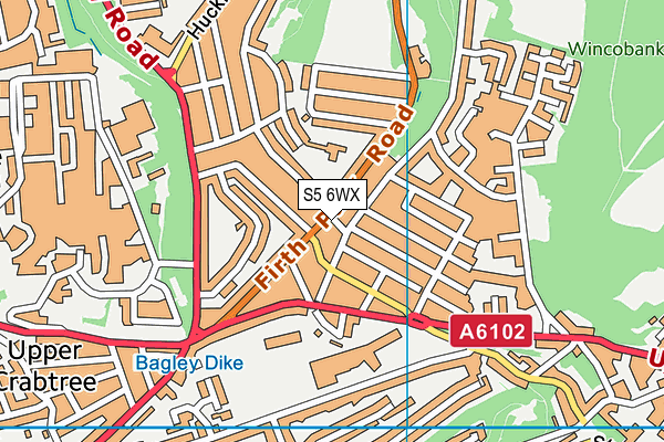 S5 6WX map - OS VectorMap District (Ordnance Survey)