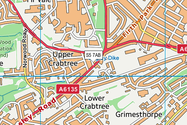 S5 7AB map - OS VectorMap District (Ordnance Survey)