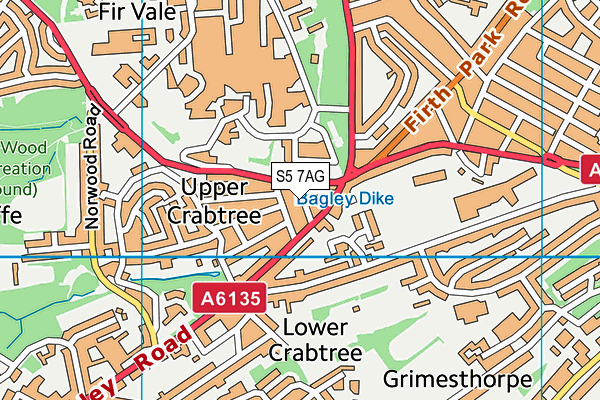 S5 7AG map - OS VectorMap District (Ordnance Survey)