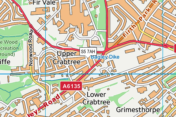 S5 7AH map - OS VectorMap District (Ordnance Survey)