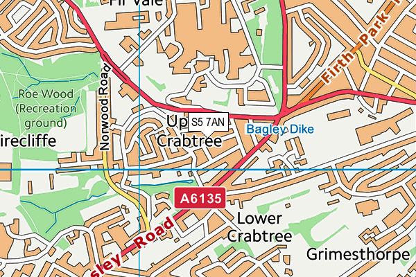 S5 7AN map - OS VectorMap District (Ordnance Survey)