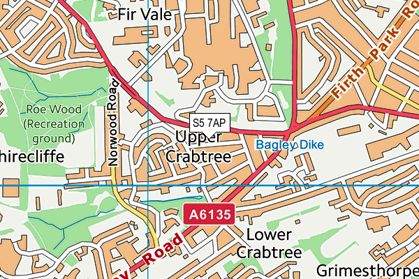 S5 7AP map - OS VectorMap District (Ordnance Survey)