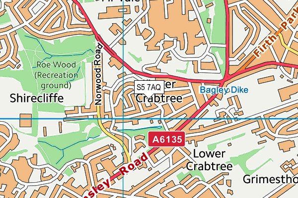 S5 7AQ map - OS VectorMap District (Ordnance Survey)